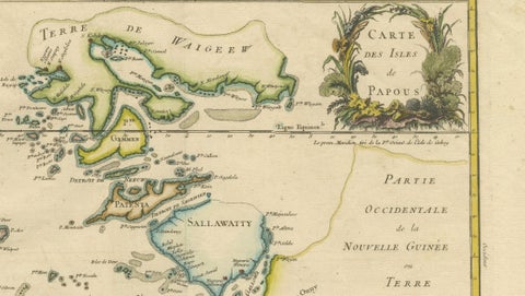 Antique Map of Raja Ampat and New Guinea, Bellin, Papuan Islands c.1749, close-up 4