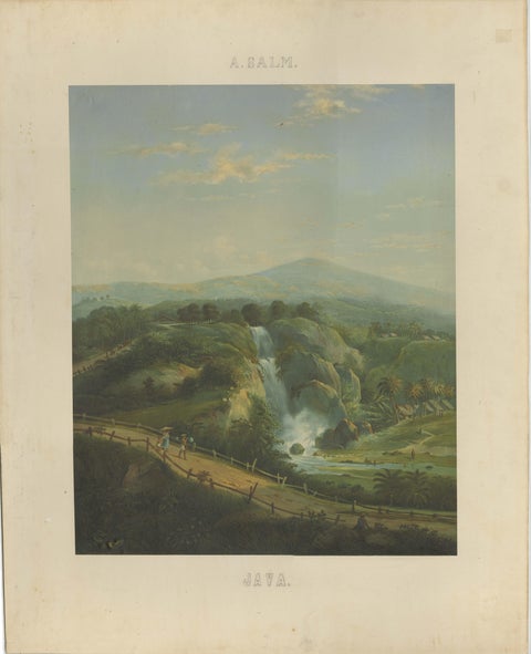 Java Landscapes, Rare Pair of Deluxe Folio Chromolithographs by Salm, 1865-72, view 2
