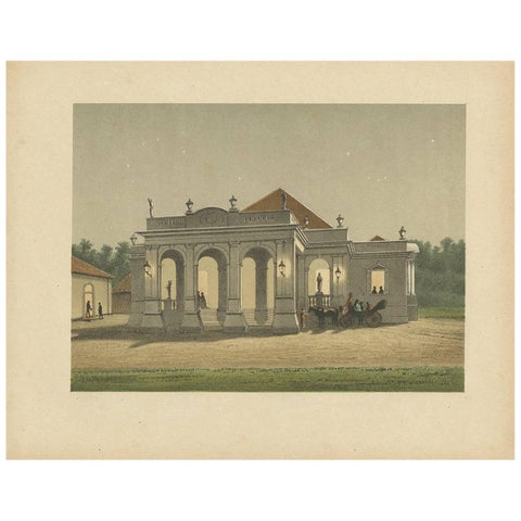 Antique Print of a Residence in Batavia by M.T.H. Perelaer, 1888