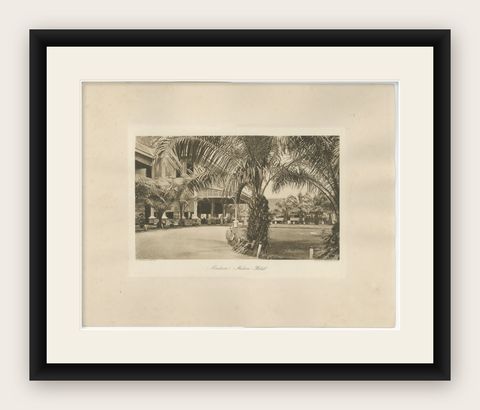 Medan Hotel, Antique Photogravure of Colonial Indonesia, c.1900, shown framed