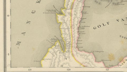 Antique Two-Sheet Map of Celebes Sulawesi, Dornseiffen, Dutch East Indies, 1884, close-up 5