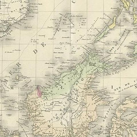 Antique Map of the East Indies by Levasseur, 1875, close-up 2