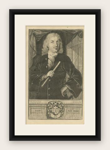 Antique Portrait of Joan van Hoorn, Governor-General of the Dutch East Indies, shown framed
