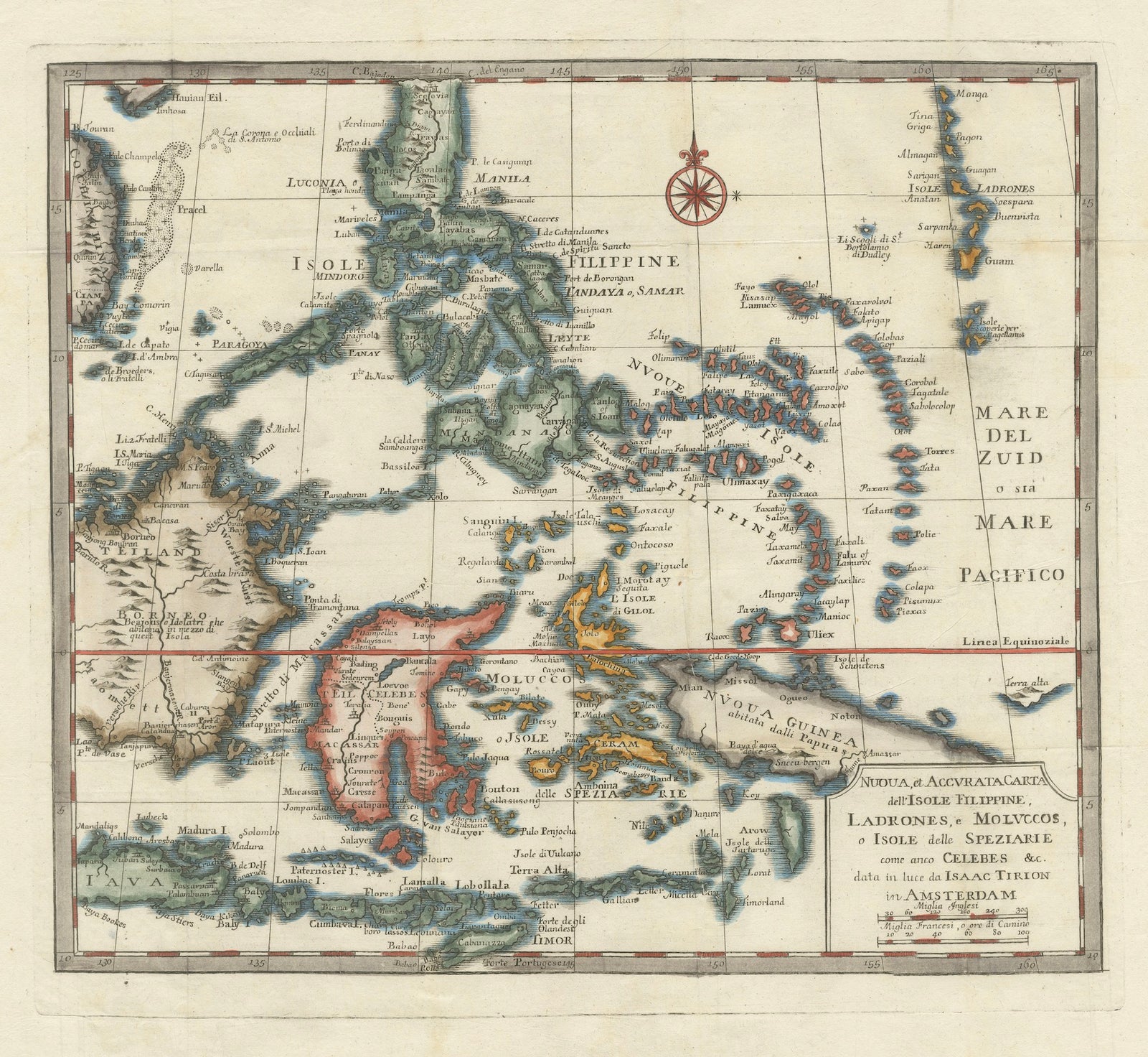Antique Map of the Philippines & Eastern Indonesia: Spice Islands by Tirion 1738