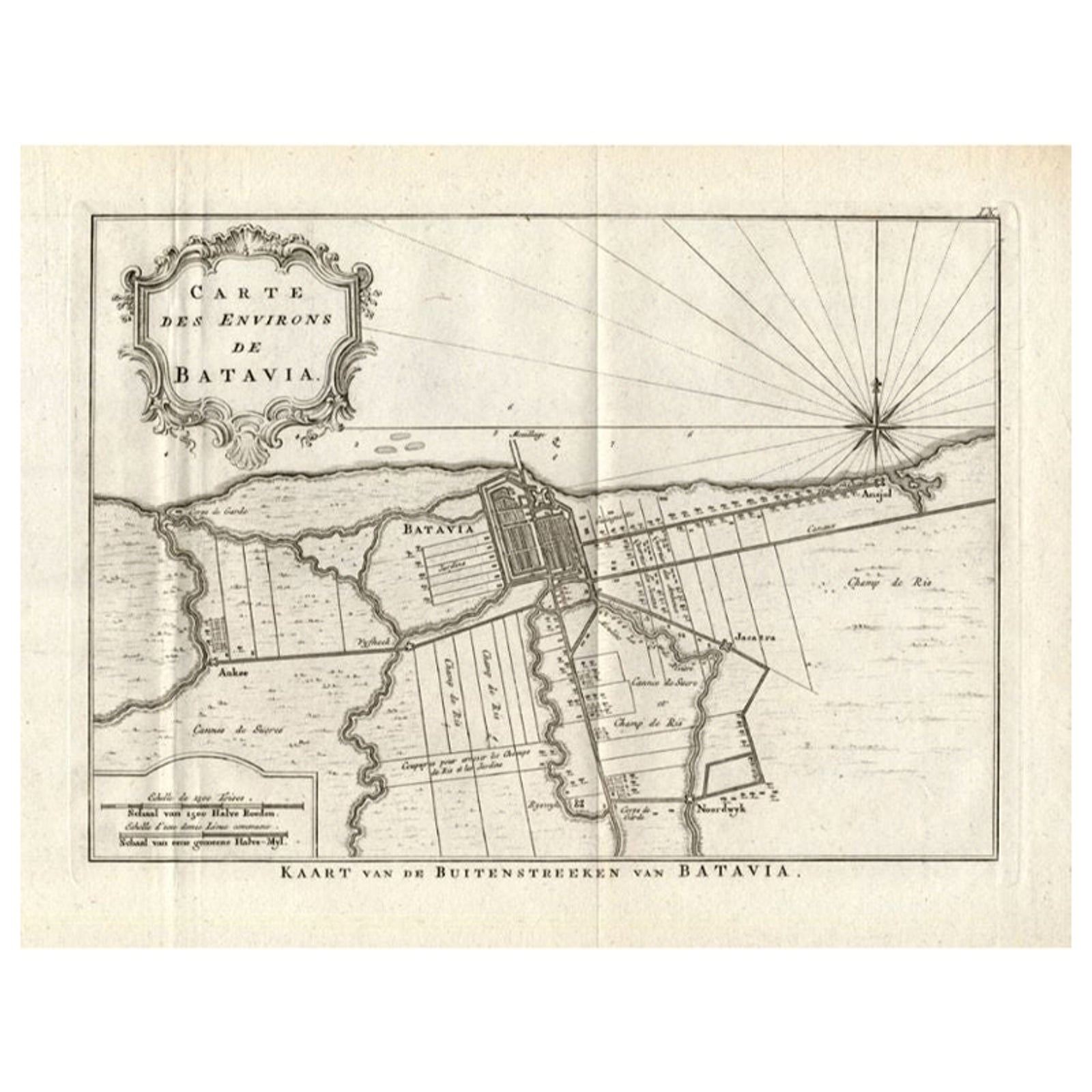 Antique Map of the Region of Batavia by Conrade, 1782