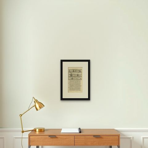 Views of Amsterdam, Middelburg and Pylsteerten Island, Indonesia, 1726, shown framed on a wall, true to size
