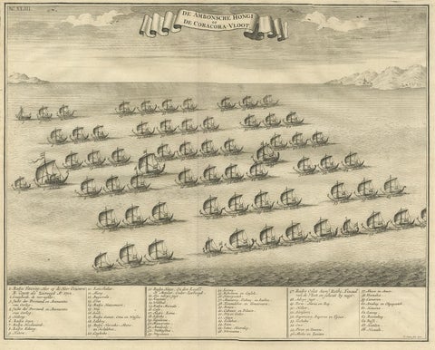 Antique Print of the Hongi/Coracora Fleet by Valentijn '1726', view 2