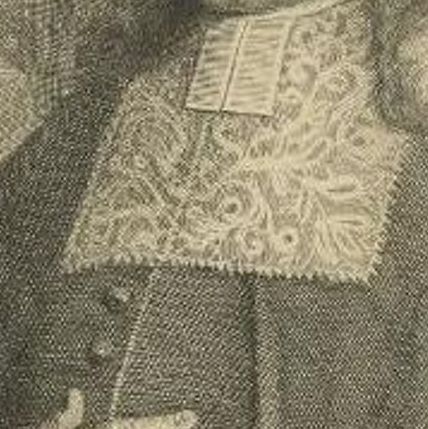 Antique Portrait of Van Goens, Governor General of Dutch East Indies, 1726, close-up 1