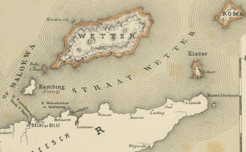 Antique Two-Sheet Map of the Lesser Sunda Islands, Dutch East Indies, 1884, close-up 1