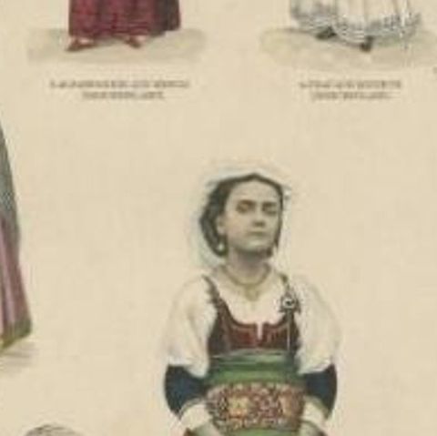 Antique Costume Print of Greece, Java, Scotland and Others, C.1875, close-up 2