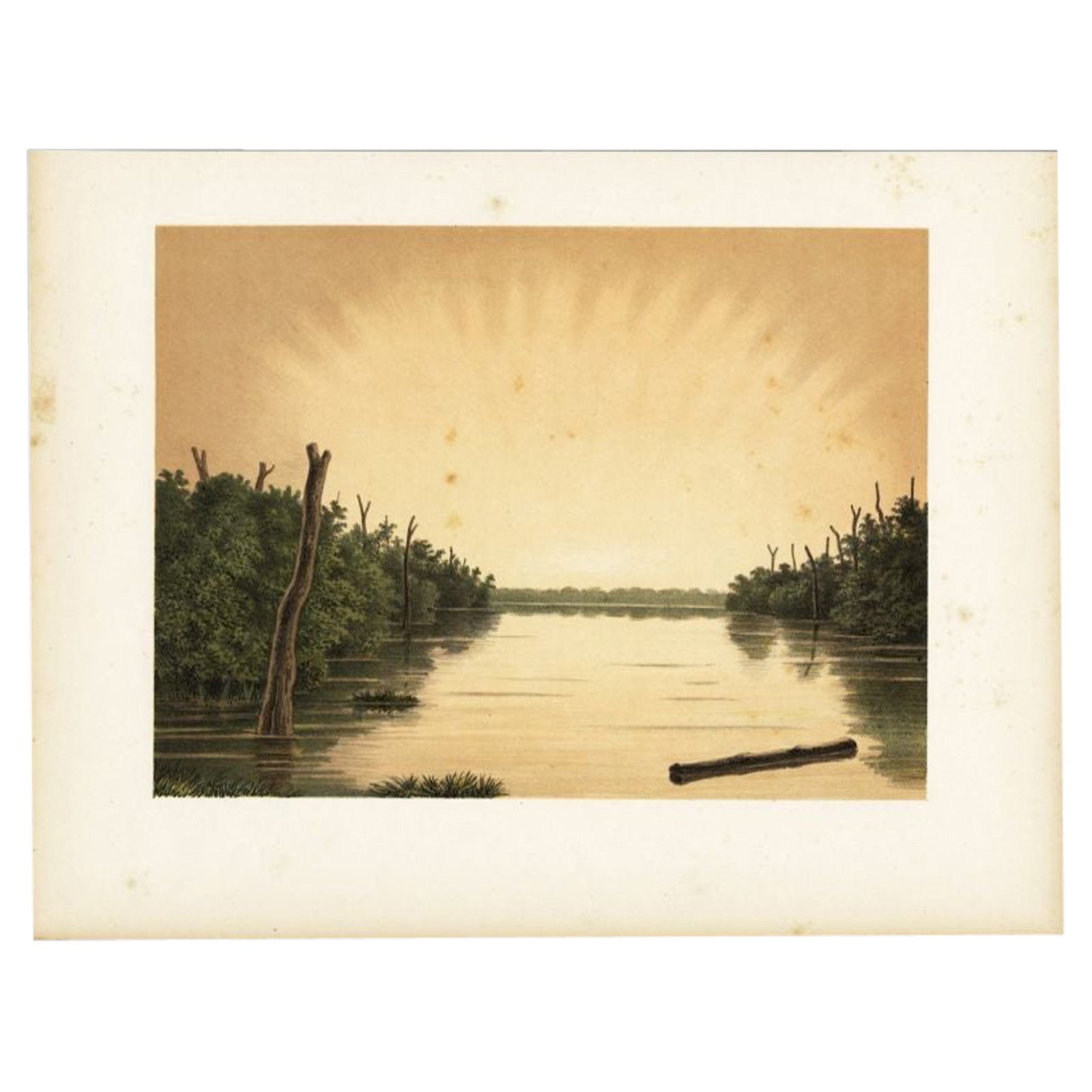 Antique Print of the Paminger Lakes by Perelaer, 1888