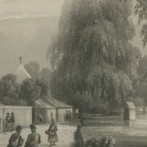Antique Print of the Surabaya River, Java Island, in Indonesia, 1835, close-up 2