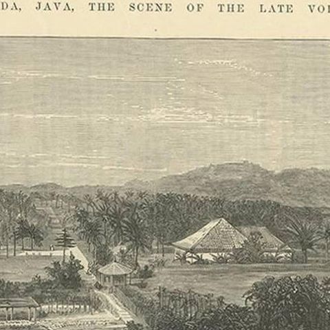 Antique Print of the Straits of Sunda 'Java, Indonesia' Published 1883, close-up 1