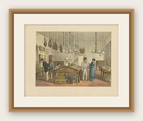 Antique Print of a Store in Batavia 'Indonesia' by M.T.H. Perelaer, 1888, shown framed