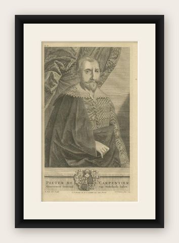 Antique Voc Portrait of De Carpentier, Governor-General of the Dutch East Indies, shown framed