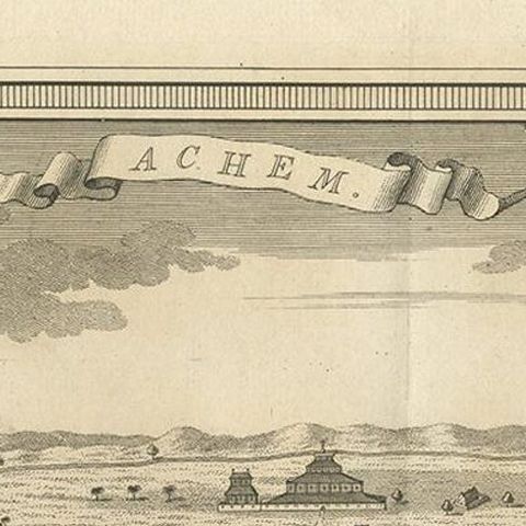 Antique Print of Atjeh by Van der Schley '1756', close-up 1