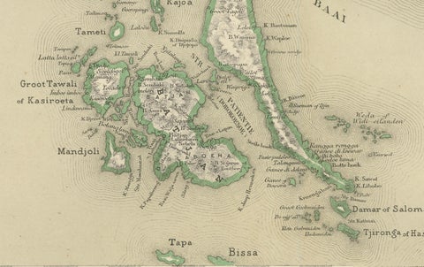 Antique Map of Halmahera, Ternate, Tidore, Moluccas by Dornseiffen, 1884, close-up 5