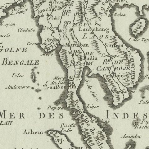 Antique Map of India, the East Indies and the Philippines, close-up 5