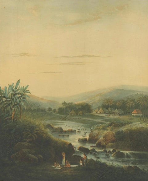 Java Landscapes, Rare Pair of Deluxe Folio Chromolithographs by Salm, 1865-72, close-up 1