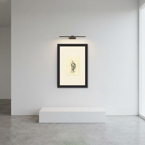 Native of the Island of Rotti, Antique Wahlen Costume Print, 1843-1844, shown framed in a room, true to size