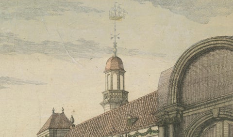 Batavia Castle Church Courtyard, Vue d’Optique, Indonesia c.1770, close-up 2
