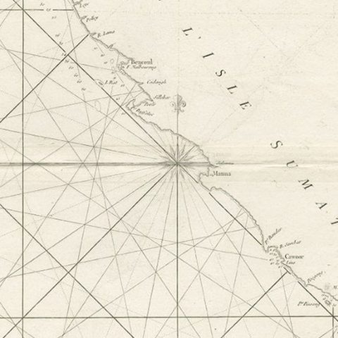 Sea Chart of Part of the Southwestern Coast of Sumatra & Nias, Indonesia, C1775, close-up 3