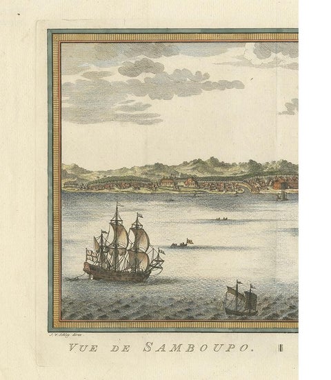 Antique Print of Samboupo ‘Sulawesi, Indonesia’ by J. van Schley, 1750, view 3