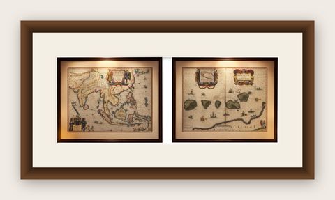 Antique Blaeu Maps, Indonesia & Moluccas, VOC Era, c.1642, shown framed