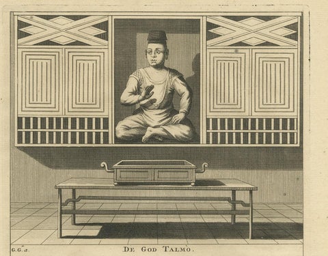 Antique Print of God Talmo and Goddesses Mintolo & Matso by Valentijn, 1726, view 3