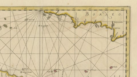 Antique Map of Java, Sumatra & Borneo, Dutch East Indies Sea Chart c.1700, close-up 5