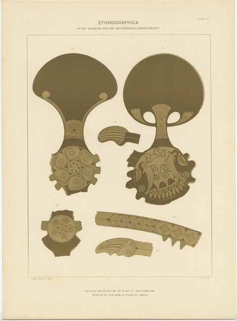 Twelve Prints of Ethnographic Items of Batavia Published by J.W. Teillers '1910', view 10