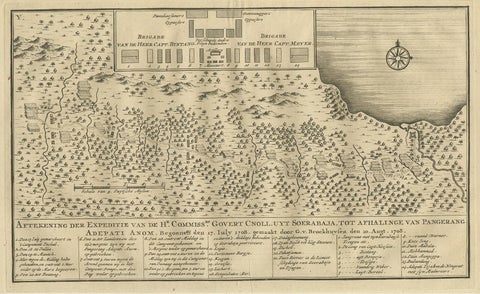 Antique Print of the Expedition from Surabaya to Pangerang by Valentijn, '1726', view 2