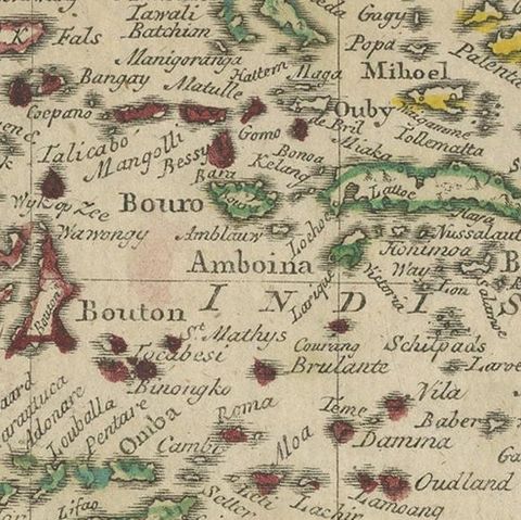 Antique Miniature Map of the Maluku Islands by Van Esveldt & Holtrop 'c.1790', close-up 2