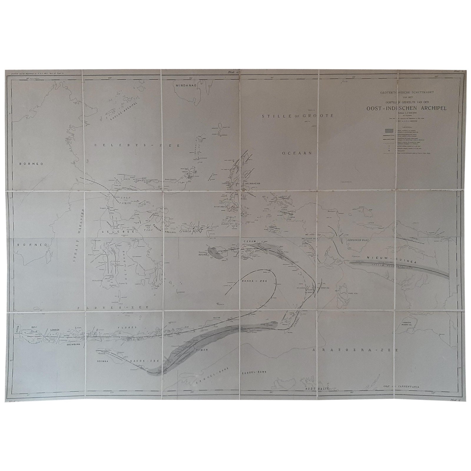 Large Antique Map of the East Indies by Brouwer, 1917