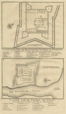 Antique Print of Fortresses in Indonesia by Valentijn '1726', view 2