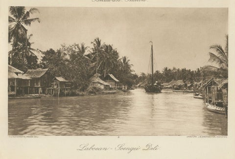 Belawan Railway Station & Soengei Deli River, Sumatra, Antique Photo, c.1910, close-up 3