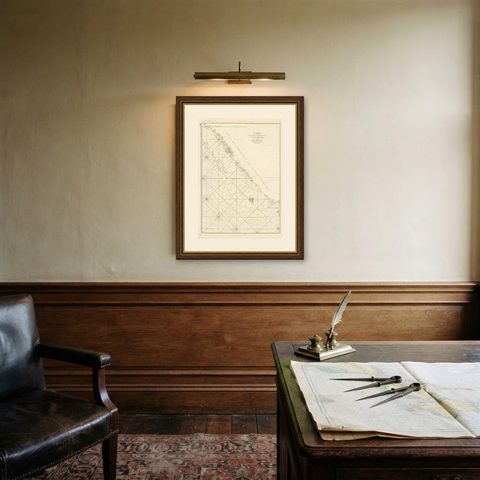 Antique Coastal Map of Sumatra by De La Haye, circa 1780, shown framed on a wall, true to size