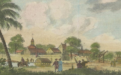 Dutch Colonial Views of Batavia, Diestpoort and Castle with Laboratory, c.1780, close-up 2