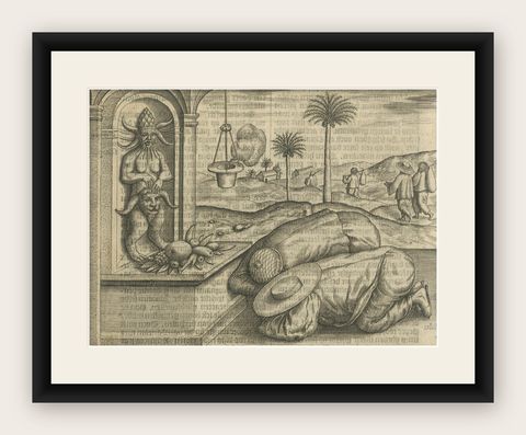 Idol Worship at Bantam, from Pontanus’ History of Amsterdam, 1611, shown framed