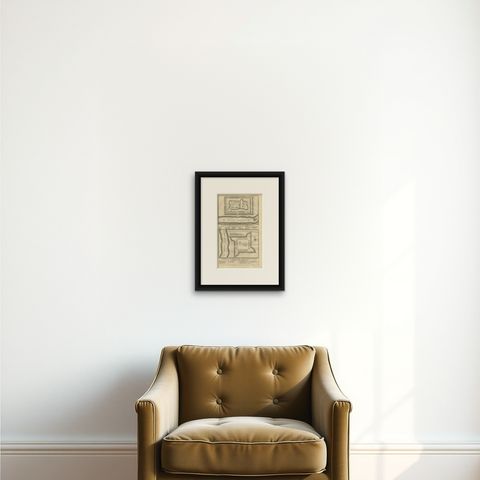 Antique Print of the Fortress on Surabaya and Pasuruan by Valentijn, 1726, shown framed on a wall, true to size