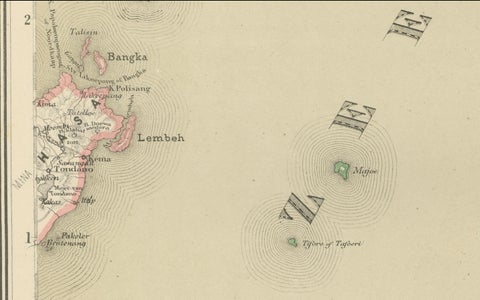 Antique Map of Halmahera, Ternate, Tidore, Moluccas by Dornseiffen, 1884, close-up 1