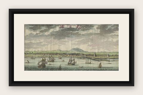 Antique Print of Batavia, Capital of the Dutch East Indies or Indonesia, '1726', shown framed
