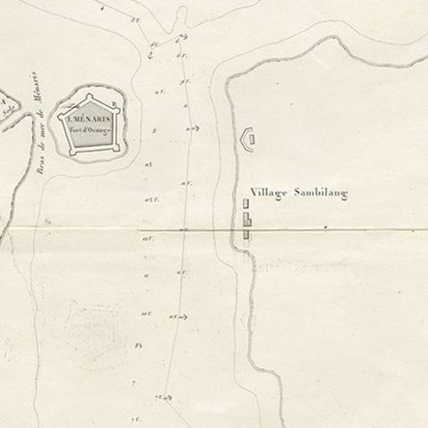 Detailed Map of the Madura Strait, between Java & Madura Island, Indonesia, 1825, close-up 3