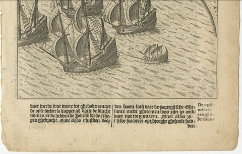 Dutch Fleet off the Coast of Bantam, Java, from History of Amsterdam, 1611, close-up 5