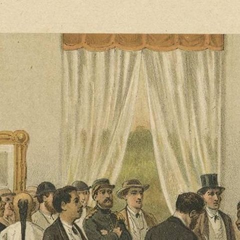 Antique Print of a Residence Interior in Batavia by M.T.H. Perelaer, 1888, close-up 1