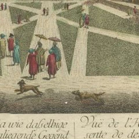 Antique Print of the Town Hall of Batavia or Jakarta in Todays Indonesia, 1770, close-up 2