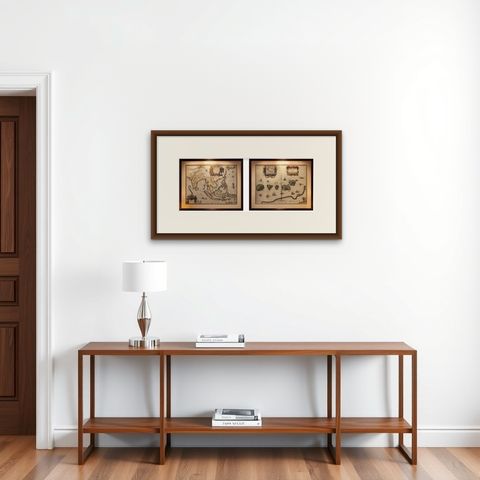 Antique Blaeu Maps, Indonesia & Moluccas, VOC Era, c.1642, shown framed on a wall, true to size