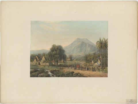 Wedding Procession in the Salak Valley, Puncak, Java Cultural Lithograph, 1872, view 2