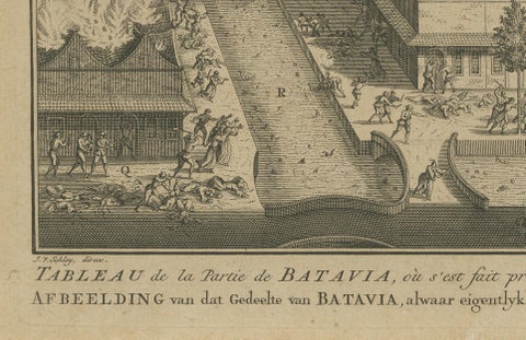 1740 Batavia Chinese Massacre Engraving, Dutch Colonial Indonesia, close-up 3