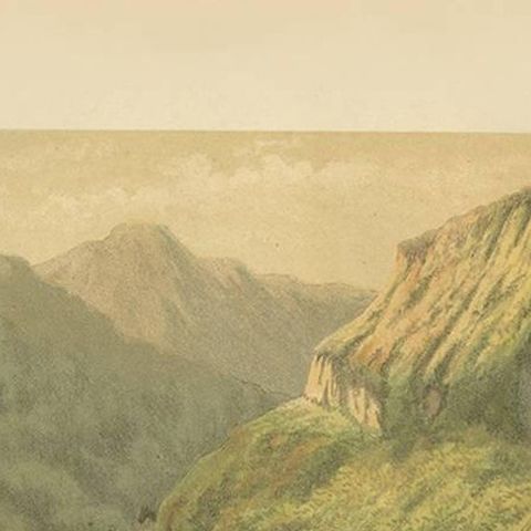 Antique Print of the Southern Mountains on Java by M.T.H. Perelaer, 1888, close-up 1